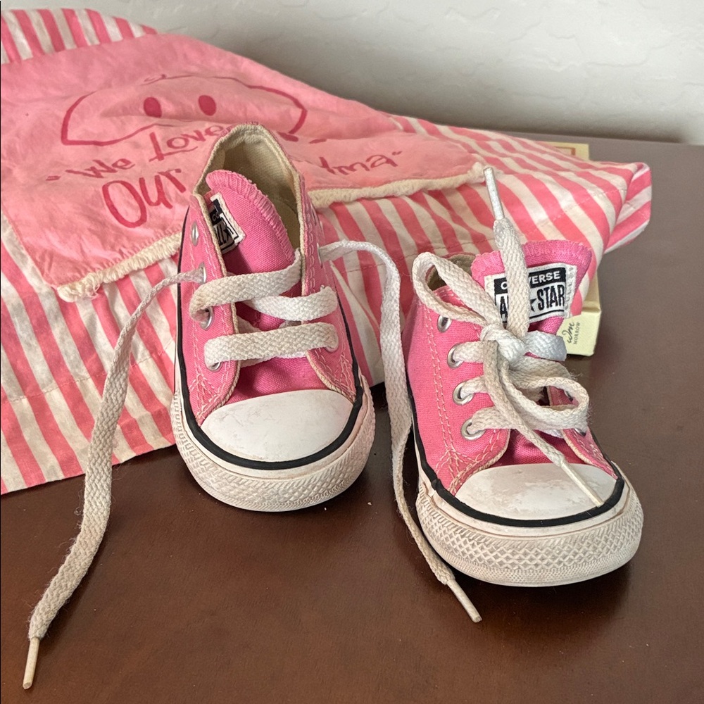 Converse All Star Pink Toddler Sneakers Size 5 Canvas Low Top